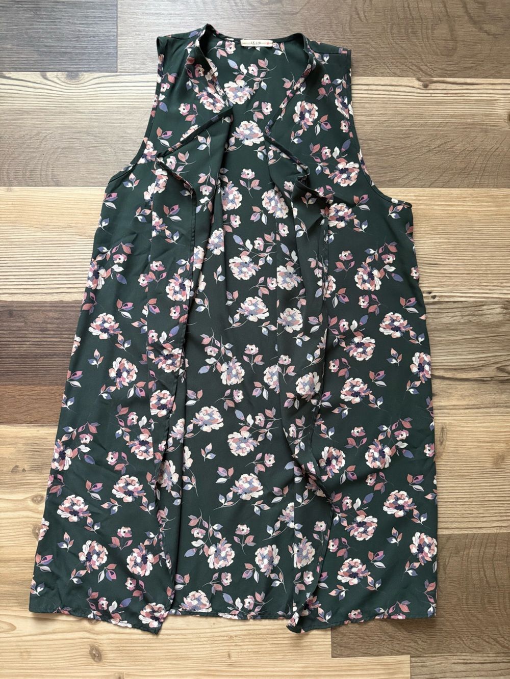 Le Lis Dark Green Floral Duster M BohoChic RomanticGoth Cottagecore Whimsygoth